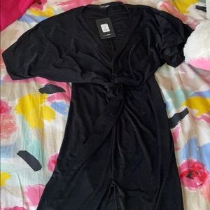 Black Fashion Nova full Grown knot dress